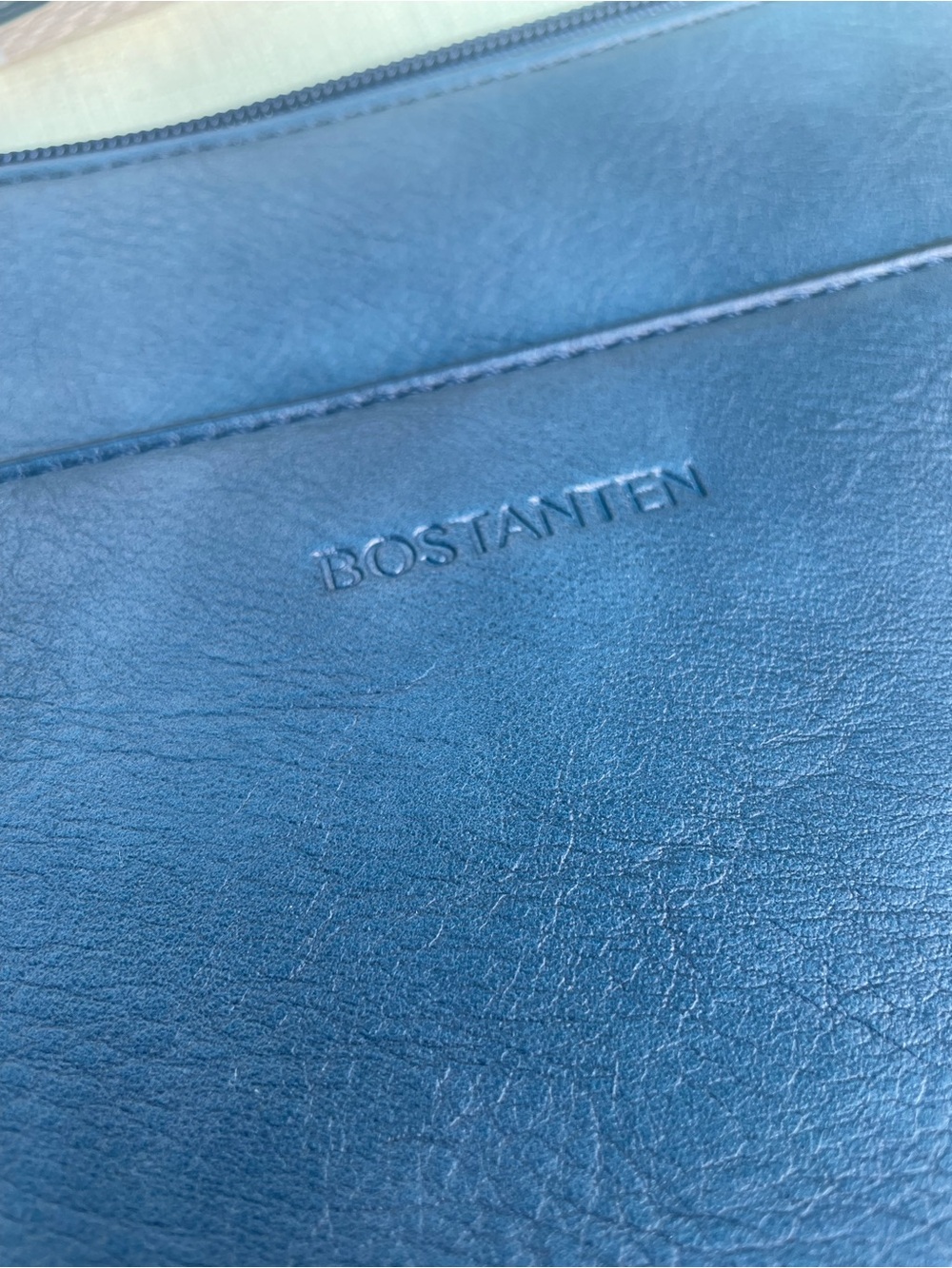 NWT Bostanten Textured Vegan Leather Crossbody Bag Slate Blue Style #BSB10224 - Picture 12 of 13
